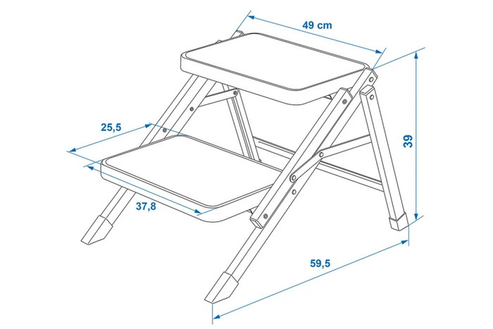 Marchepied de camping pliable ProPlus 360823V01, deux marches, capacité de charge : 150 kg