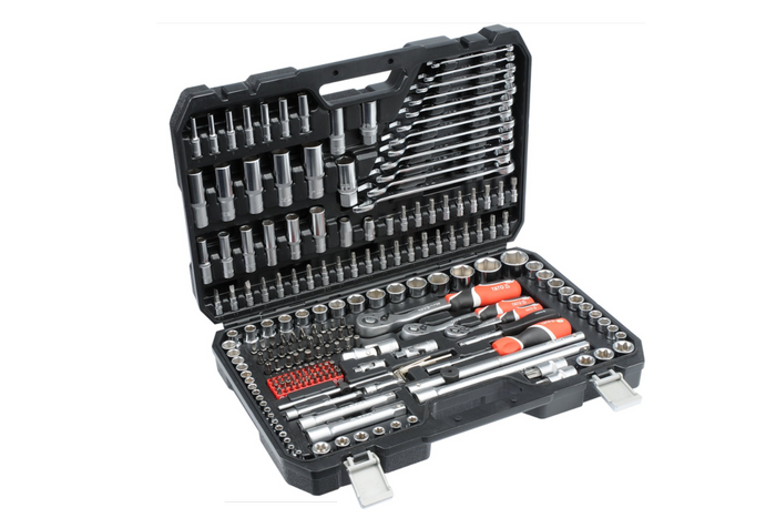 Kit, coffret d'outils YATO YT-38841 1/2'' 3/8" 1/4" 216 pièces.