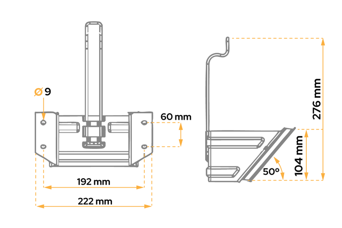 Support de montage AL-KO pour cale de roue UK46