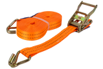 Ensemble de quatre courroies de transport UNITRAIER 12 m/35 mm/2 t orange avec tendeur