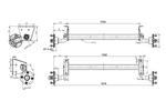 Essieu non freiné KNOTT VG7-L pour remorque 750 kg 1360 mm 1676 mm 4x130