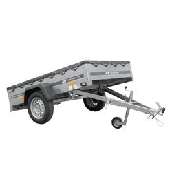 Remorque porte-voitures 200x125 UNITRAILER GARDEN 201 KIPP avec châssis H-0 et bâche grise