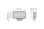 Lampe de travail rectangulaire, réflecteur LED TT TECHNOLOGY NOIR TT.13306, 32 LED, 2560 lm