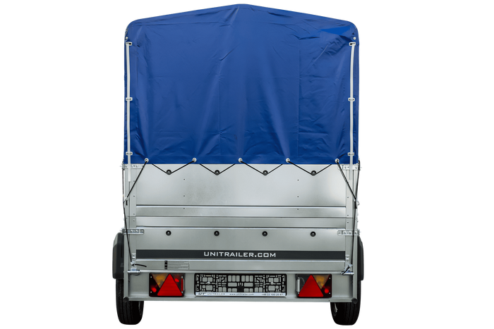 Remorque légère 230x125 UNITRAILER GARDEN 230 KIPP avec côtés BIS, châssis H-800 et bâche bleue