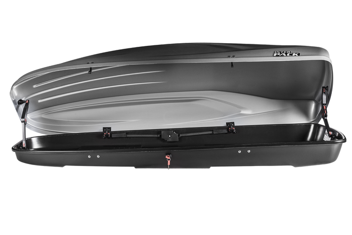 Coffre de toit Inter Pack Stella 480 en kevlar argenté (flexi fit G2)