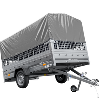 Remorque sur ressorts 264x150 UNITRAILER GARDEN 265/R KIPP avec ridelles grillagées, châssis H-800 et bâche grise