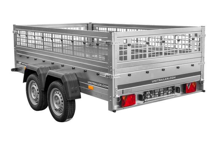 Remorque porte-voitures 264x150 UNITRAILER GARDEN 265/2 KIPP avec côtés en filet