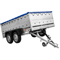 Remorque à deux essieux 264x150 UNITRAILER GARDEN 265/2 KIPP avec ridelles BIS, châssis H-0 et bâche bleue