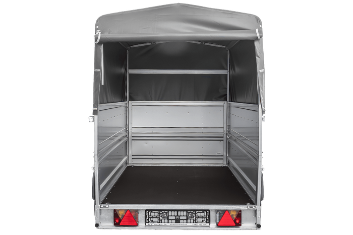 Remorque 264x125 UNITRAILER FORCE 264 KIPP avec ridelles BIS, châssis H-800 et bâche grise