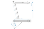 Support d'angle extensible ProPlus 361510V01, côté avant gauche/arrière droit, pour remorque, capacité 600 kg, hauteur 460 mm