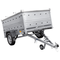 Remorque à un essieu sur ressorts 230x125 UNITRAILER GARDEN 230/R KIPP avec ridelles supplémentaires et capot en aluminium