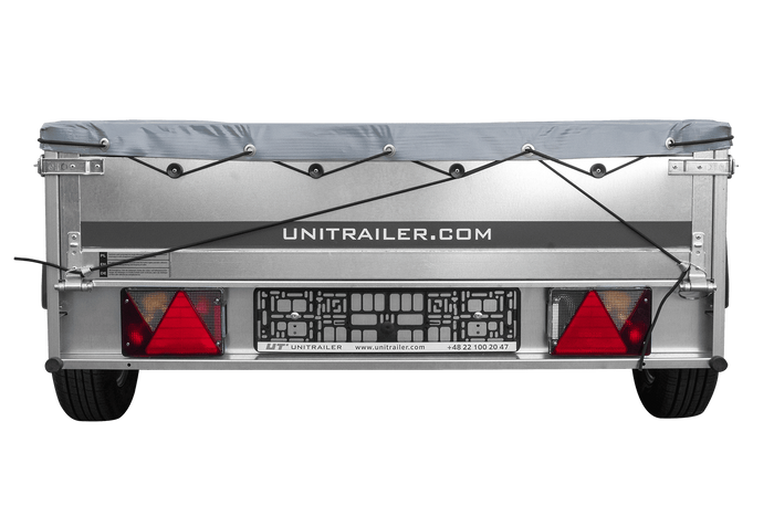 Remorque sur ressorts 200x125 UNITRAILER GARDEN 201/R KIPP avec châssis H-0 et bâche grise