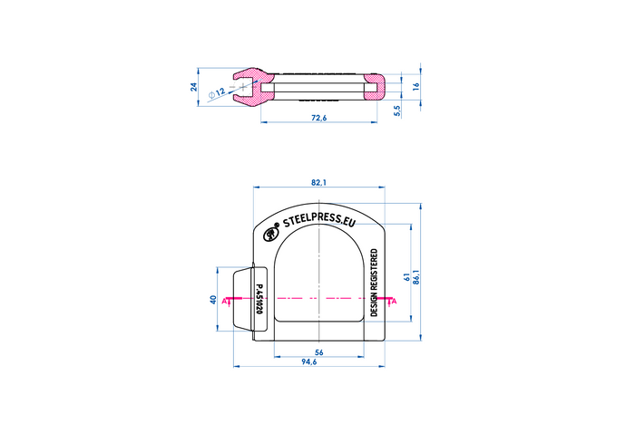 Cache de sécurité pour attelage à boule STEELPRESS 5,5 mm avec emplacement pour bouchon