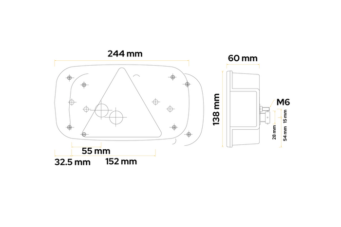  Feu arrière ASPÖCK MULTIPOINT III, 8 broches, 7 fonctions gauche