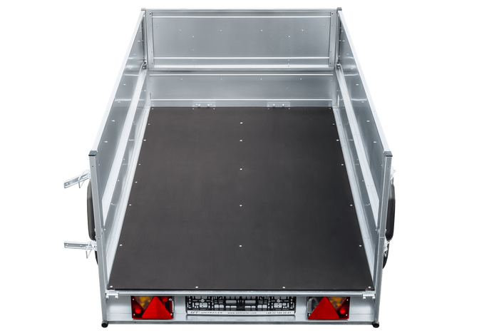 Remorque légère 230x125 UNITRAILER GARDEN 230 KIPP avec côtés BIS et bâche bleue