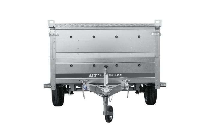 Remorque à un essieu sur ressorts 264x125 UNITRAILER GARDEN 264/R KIPP avec ridelles supplémentaires et capot en aluminium