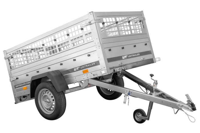 Top remorque GARDEN TRAILER 200 KIPP avec rehausses grillagées et roue jockey