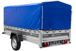 Remorque porte-voitures 264x125 UNITRAILER FORCE 264 KIPP avec châssis H-800 et bâche bleue