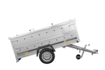 Remorque à un essieu 230x125 UNITRAILER GARDEN 230 KIPP avec côtés BIS et bâche en aluminium