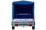 Remorque voiture 264x125 UNITRAILER GARDEN 264 KIPP avec châssis H-1100 et bâche bleue