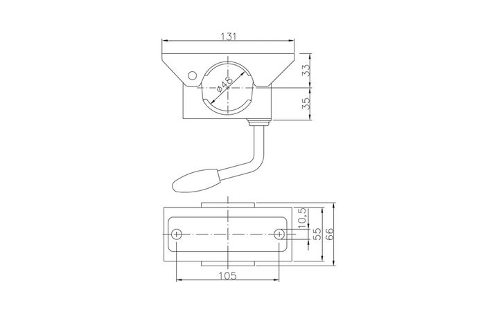 Béquille, support fixe, avec collier WINTERHOFF RSR48-700+KLE48, 150 kg, 48 mm, 700 mm