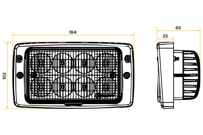 Lampe de travail , réflecteur LED TT Technology TT.13341-FT, 8xLED 3200lm pour Fendt
