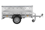 Remorque légère sur ressorts 200x125 UNITRAILER GARDEN 201/R KIPP avec côtés BIS, cadre H-0 et bâche grise