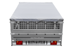 Remorque légère sur ressorts 264x150 UNITRAILER GARDEN 265/R KIPP avec ridelles grillagées, châssis H-0 et bâche grise