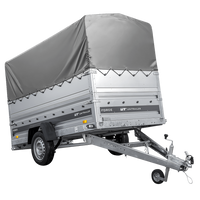 Remorque légère sur ressorts 264x125 UNITRAILER FORCE 264/R KIPP avec ridelles BIS, châssis H-800 et bâche grise