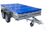 Remorque porte-voitures 264x150 UNITRAILER GARDEN 265/2 KIPP avec châssis H-0 et bâche bleue
