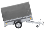 Remorque sur ressorts 230x125 UNITRAILER FORCE 230/R KIPP avec châssis H-1100 et bâche grise