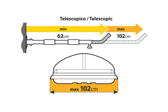 Supports muraux pour coffres de toit LAMPA TYPE 2, support plat 62-102cm