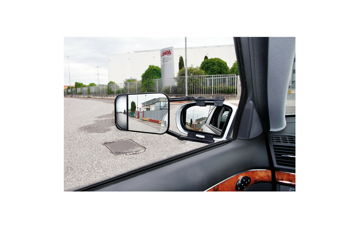 Rétroviseur de remorquage universel LAMPA avec lentille plate et convexe