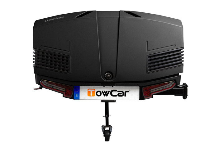 Towbox V3 Camper noir - coffre à bagages monté sur boule d&#39;attelage