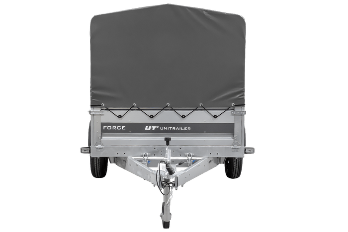 Remorque porte-voitures 264x125 UNITRAILER FORCE 264 KIPP avec châssis H-800 et bâche grise