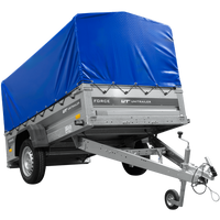 Remorque à un essieu 230x125 UNITRAILER FORCE 230 KIPP avec châssis H-800 et bâche bleue