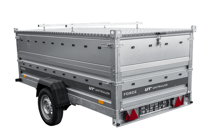 Remorque à un essieu sur ressorts 264x125 UNITRAILER FORCE 264/R KIPP avec côtés BIS et couvercle en aluminium