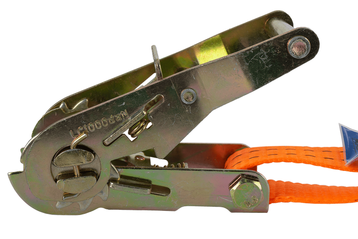 Ensemble de quatre courroies de transport UNITRAIER 12 m/35 mm/2 t orange avec tendeur