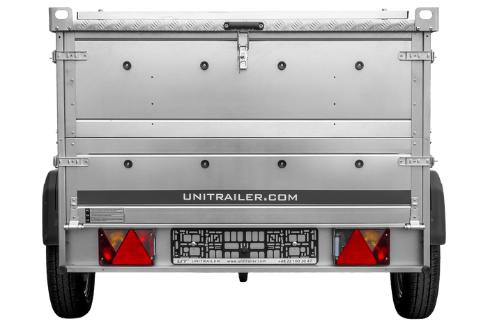 Remorque légère 200x125 UNITRAILER GARDEN 201 KIPP avec ridelles supplémentaires et bâche en aluminium