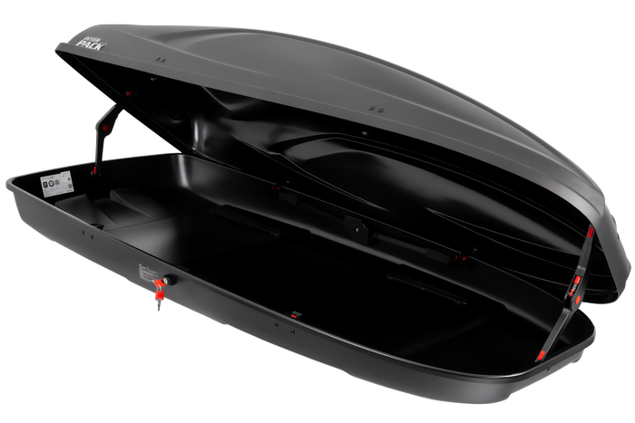 Coffre de toit Inter Pack Stella 480, noir kevlar (flexi fit G2)