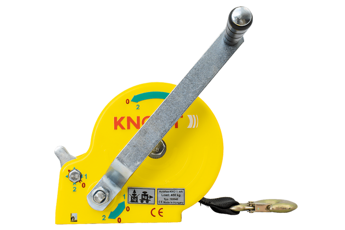 Treuil 450 kg à sangle KNOTT boîtier jaune
