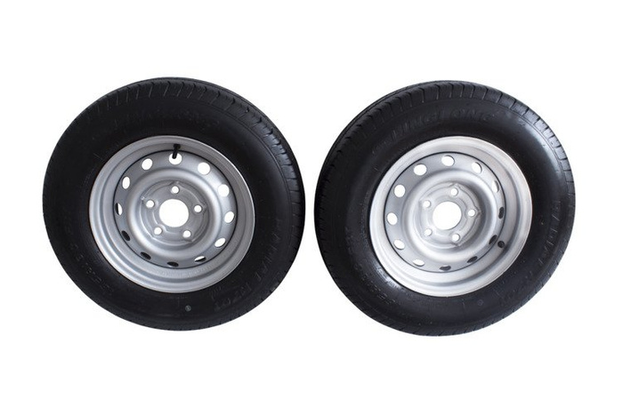 Jeu de deux roues renforcées pour remorque PNEUS LINGLONG 165/80 R13C 96/94N JANTES UNITRAILER 4.5Jx13" 5x112 ET:30