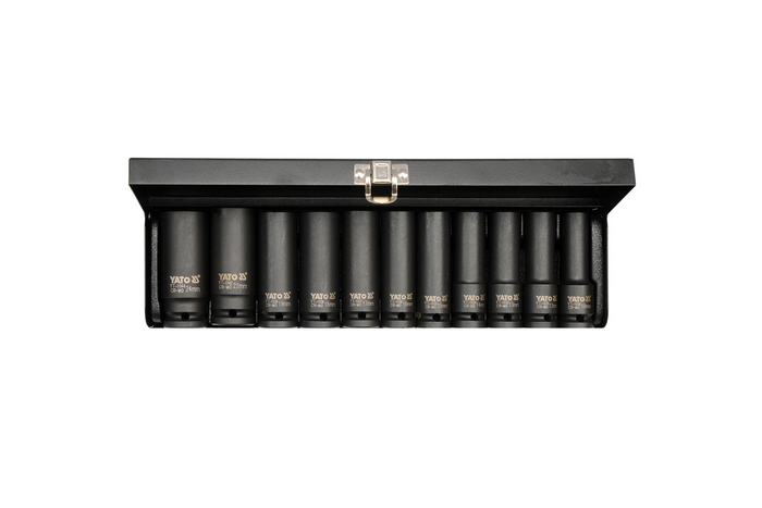 Douilles impact longues YATO YT-1054, douilles 1/2", 11 pièces.