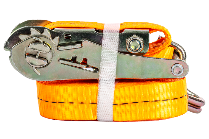 Ensemble de quatre courroies de transport UNITRAILER orange 2 m/50 mm/5 t avec tendeur