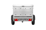 Remorque mono-essieu 150x106 UNITRAILER GARDEN 150 KIPP avec ridelles BIS et bâche en aluminium