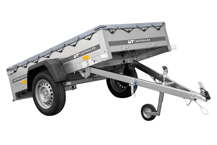 Remorque porte-voitures 200x106 UNITRAILER GARDEN 200 KIPP avec bâche grise