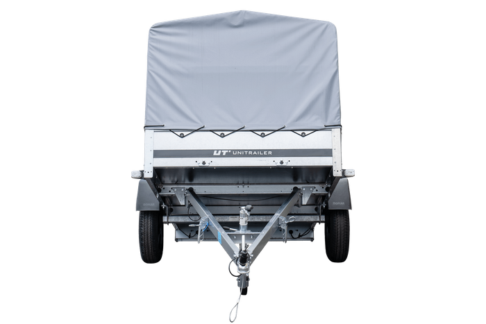 Remorque à un essieu 230x125 UNITRAILER GARDEN 230 KIPP avec châssis H-800 et bâche grise