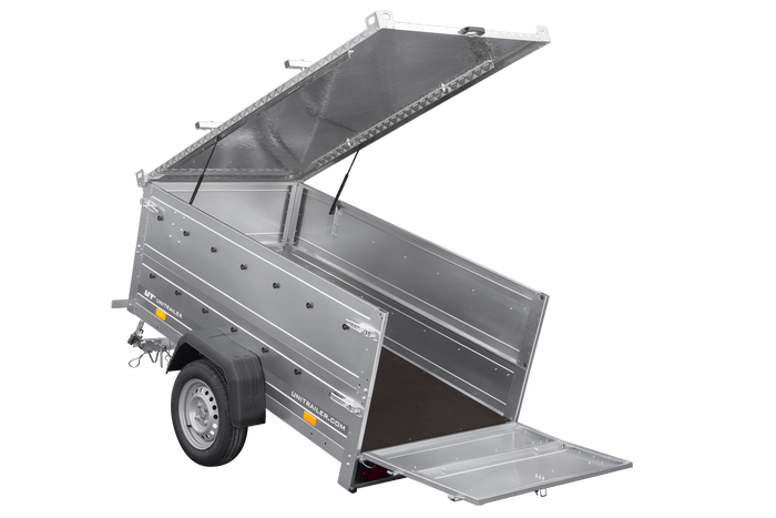 Remorque légère 200x106 UNITRAILER GARDEN 200 KIPP avec côtés BIS et cqpot en aluminium