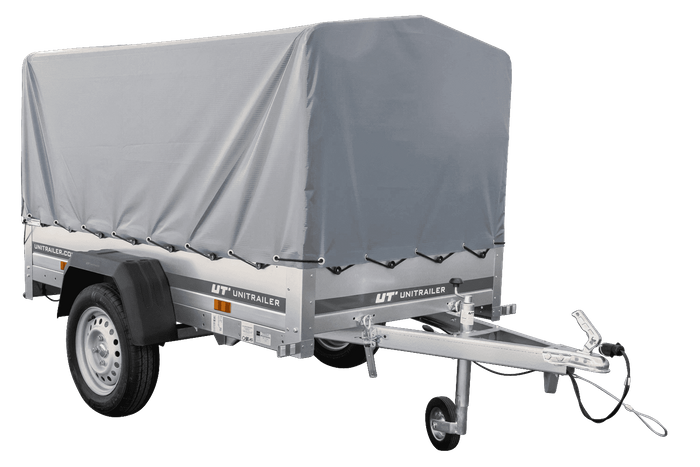 Remorque porte-voitures 200x106 UNITRAILER GARDEN 200 KIPP avec châssis H-800 et bâche grise