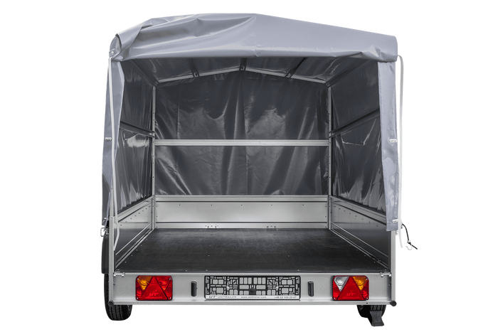 Remorque sur ressorts 264x150 UNITRAILER GARDEN 265/R KIPP avec châssis H-1100 et bâche grise